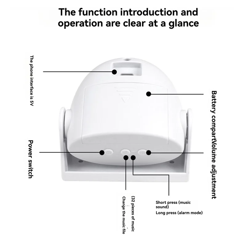 BNVN-sem fio alerta de entrada da porta campainha pir sensor de movimento alarme para entrada da loja empresa proteção segurança alarme campainha