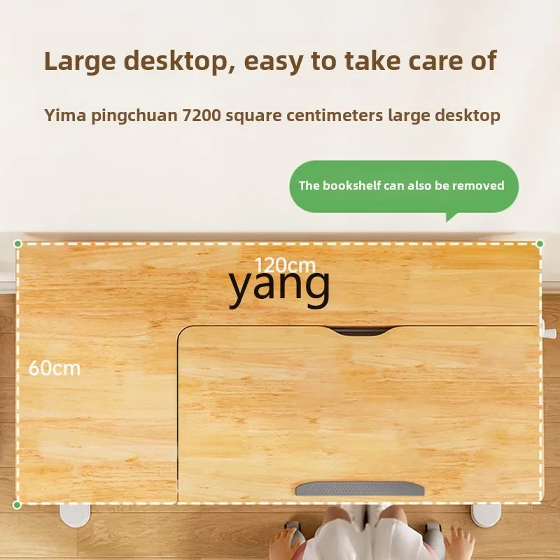 Lcx   solid wood study table eye protection household lifting writing table and chair set