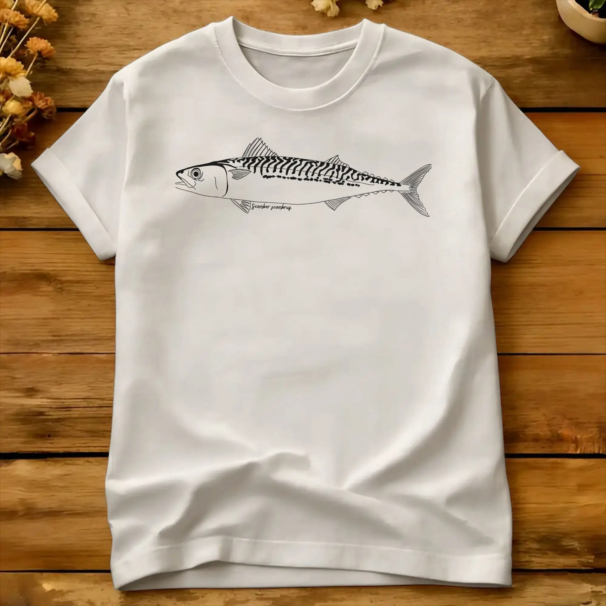 Atlantic Mackerel Scomber Scombrus  T-Shirt Mens  Vintage T-Shirts Summer Round Neck Harajuku Tees Wholesale Big Size Tops