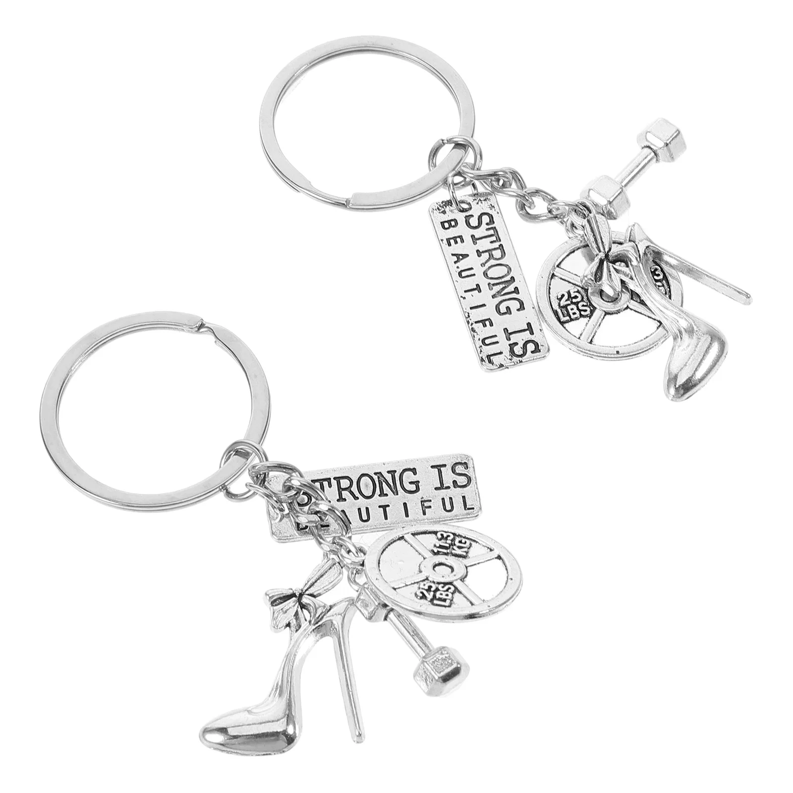 2 Pcs While Married Key Holder Small Gift Decoration Sports Fitness Bodybuilding Keychains Stylish Ring Women's