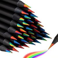 12Pcs Kawaii Rainbow Pencil 7 Colors Concentric Gradient Crayons Kids Gift Colored Pencils Art Painting Drawing Stationery