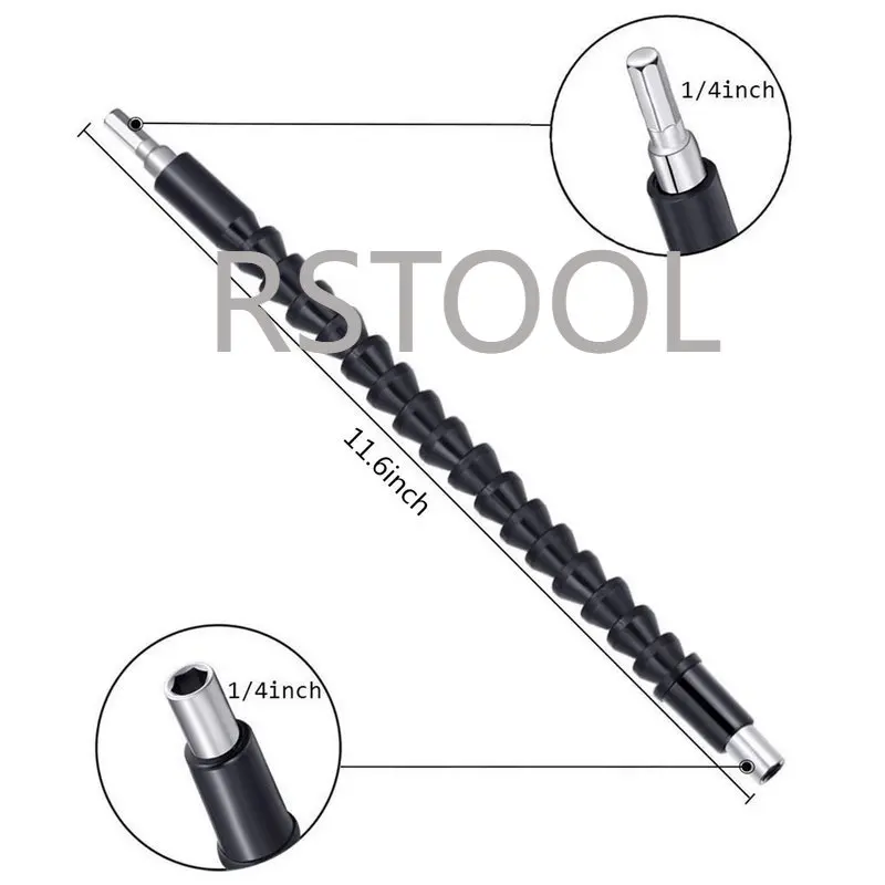 1pc Flexible Extension Screwdriver Bits Holder Magnetic 1/4 inch Hex Shank Shaft，Flex Adapter W/Extend Quick Connect Drive Shaft