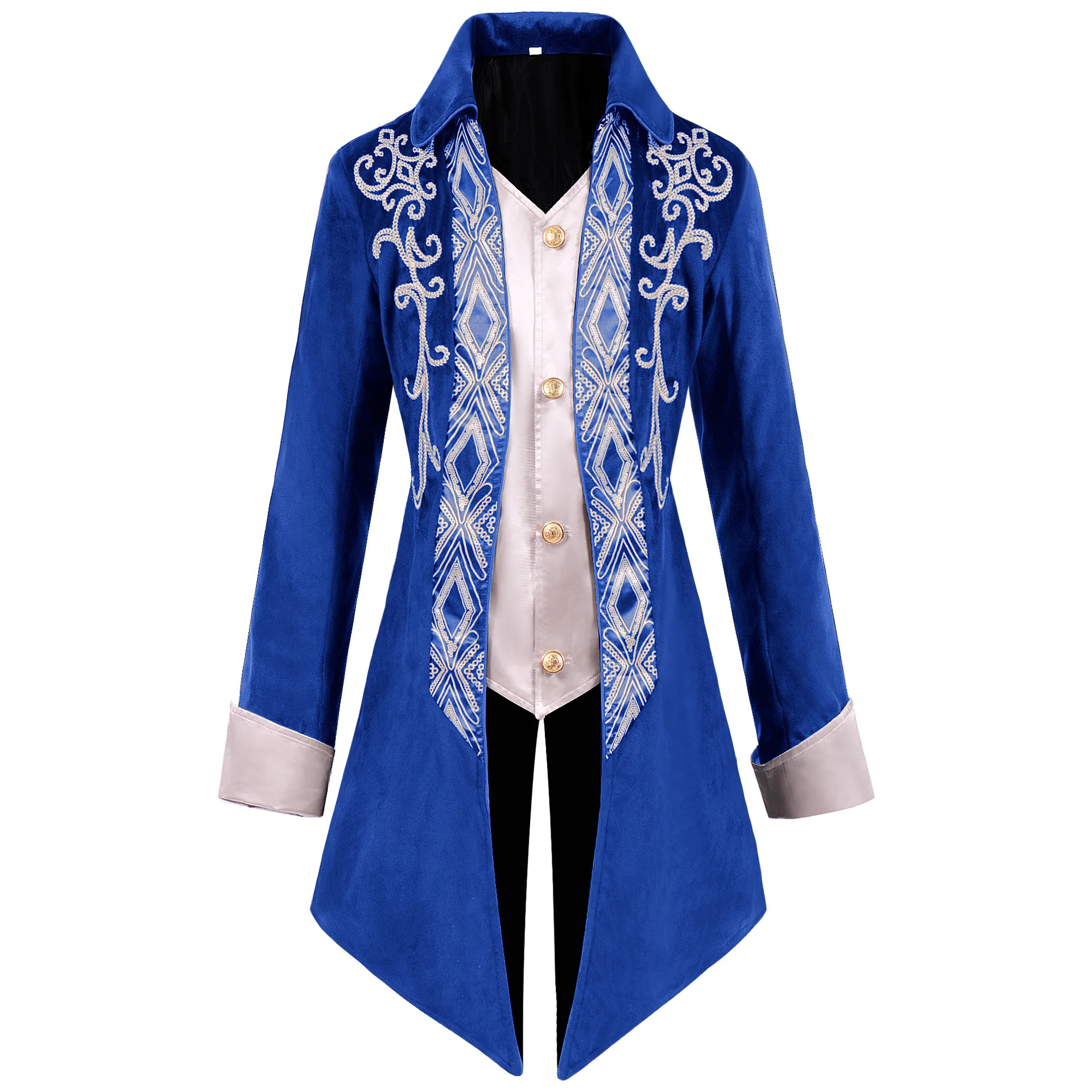 2026 New Gothic Steampunk Tailcoat Jacket for Men Black Jacquard Satin Wedding Brocade Coat, Size S-5XL