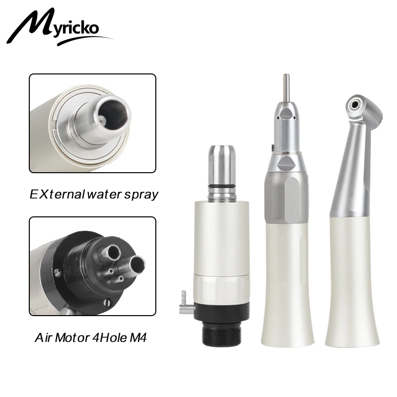 FX Dental Low Speed Handpiece External Push Button Single Water Spray Contra Angle 2/4 Holes Air Motor Dental Equipment Supplies