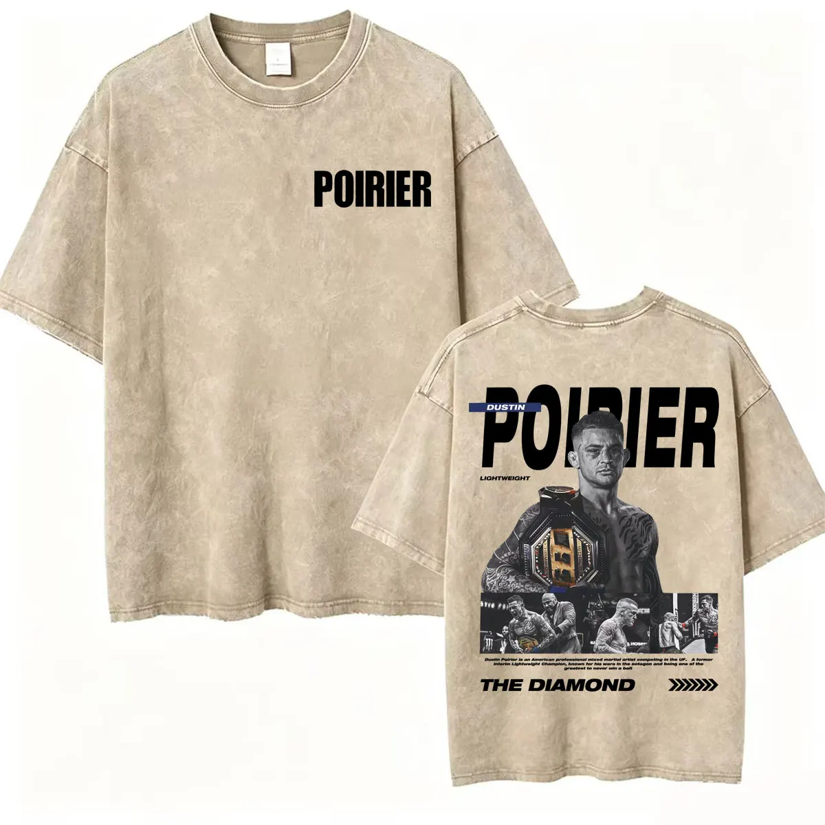 Винтажная футболка с принтом The Diamond Dustin Poirier, унисекс, модная готическая оверсайз футболка, летние топы, уличная одежда.