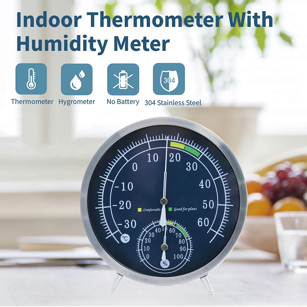 Household Thermometer Hygrometer Multifunctional Humidity Hygrometer Meter Indoor Outdoor Garden Greenhouse Wall Mounted