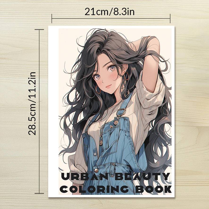 Fashion Girls Adult Coloring Book - 8.3x 11.2 Inch 32 Page Coloring Book - Helps Reduce Stress and Ease Emotions