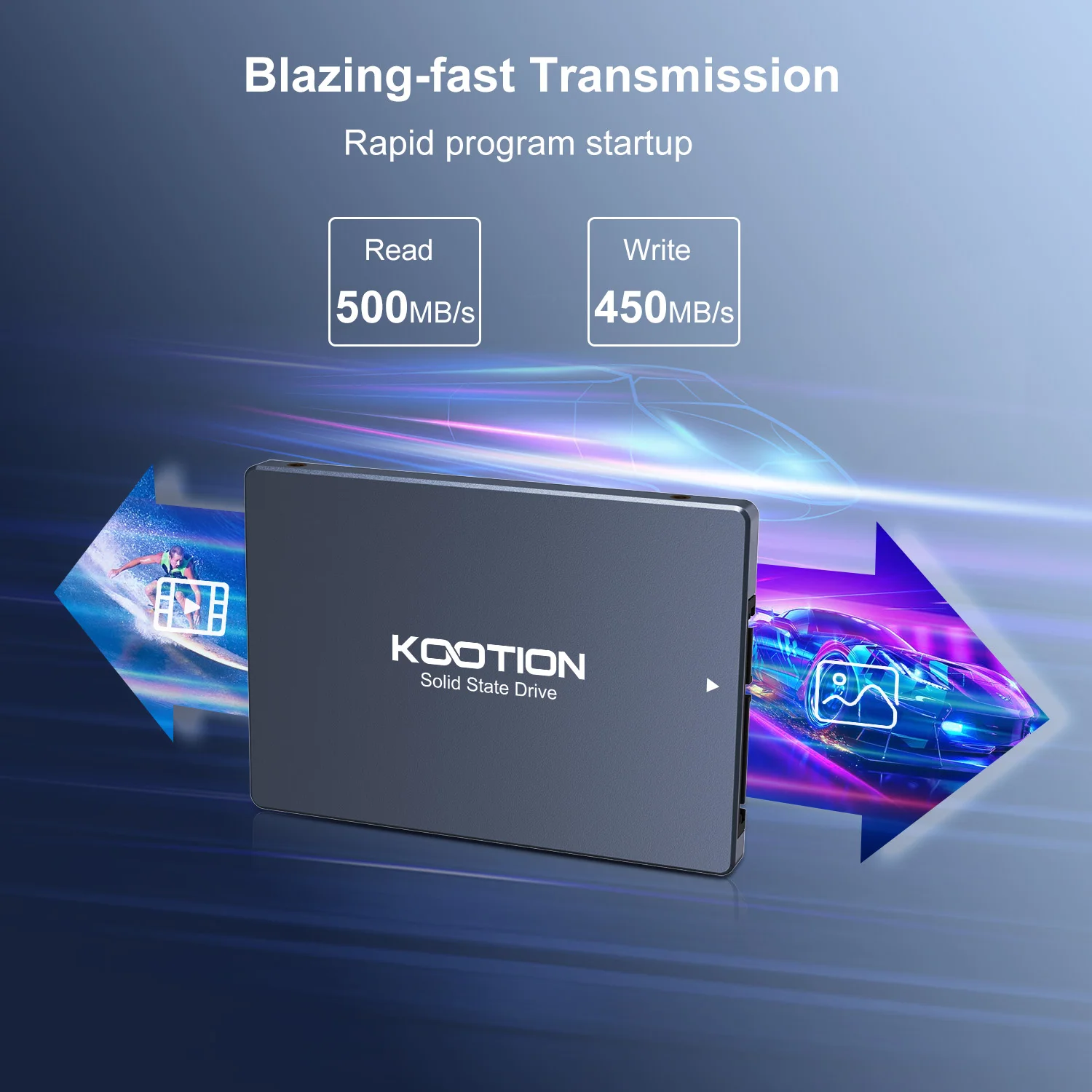 KOOTION-disco duro SATA3 SSD, unidad interna de estado sólido SATA de 256 pulgadas, 512GB, 2,5 GB, 1TB, Hdd 2,5, para PC, portátil y de escritorio