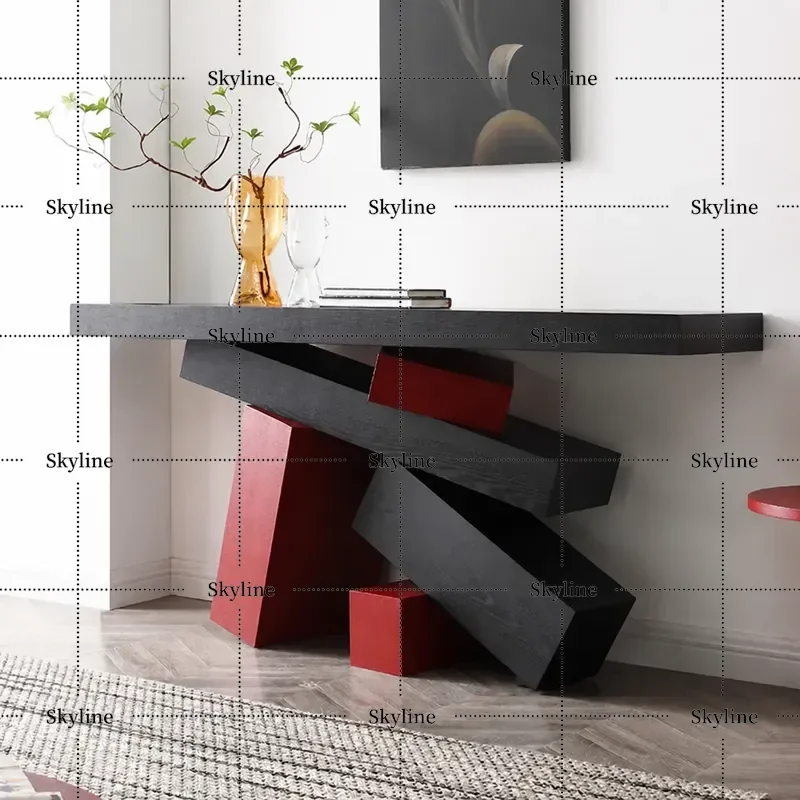 Designer Nordic Entrance Table, Modern Art Foyer Desk for High-End Model Room Customization