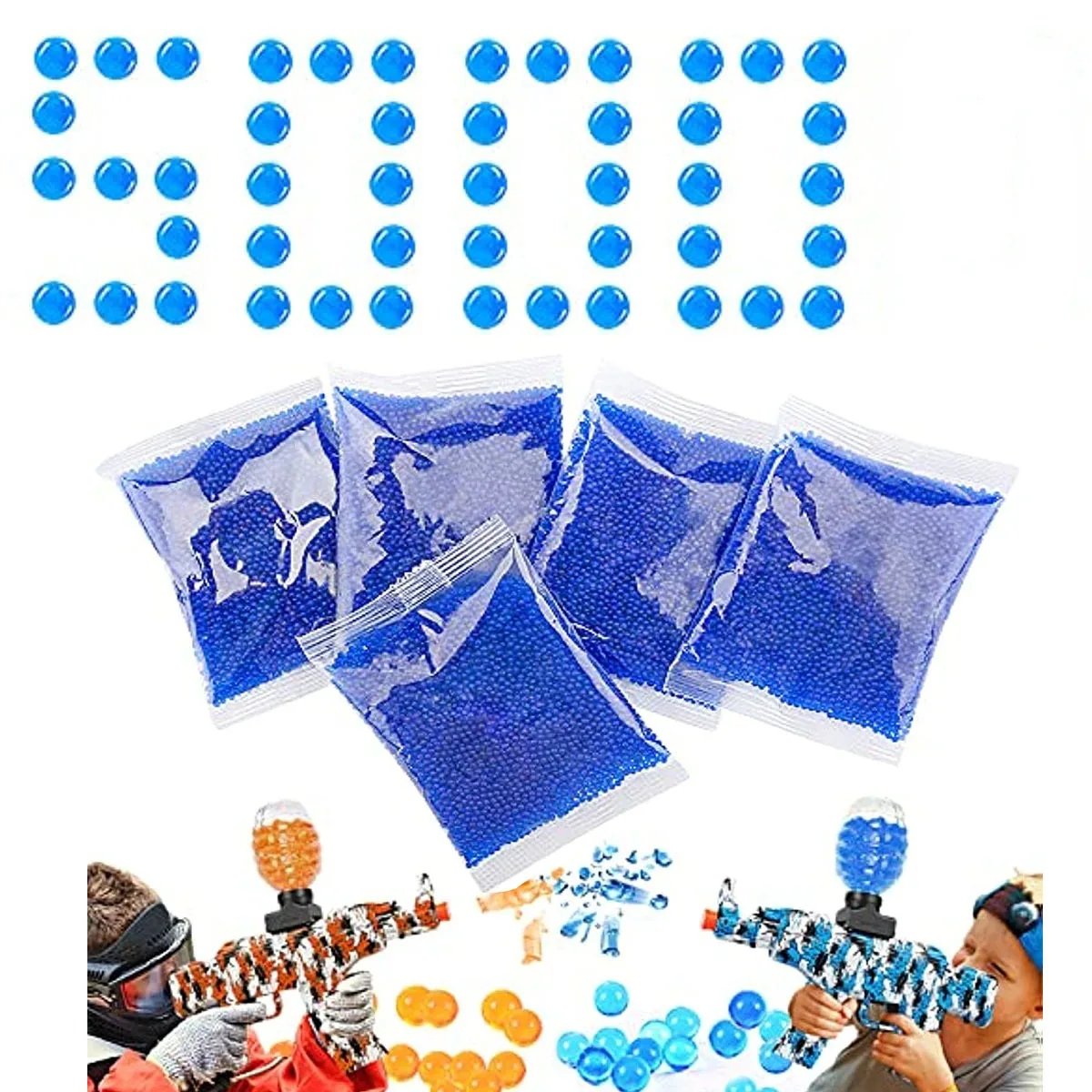 5000pcs Gel Water Beads for Orbeez Gun Hydrogel Grow in Water Balls Orbiz Blaster Ammo Home Decor Growth Mud Kids Toys Gel Balls