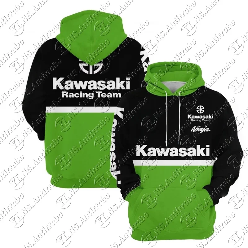 

Kawasaki Racing Team Parker 3D Hoodie Adult Streetwear Hooded Unisex Motorcycle Sweatshirts Pullovers Tracksuit Clothing