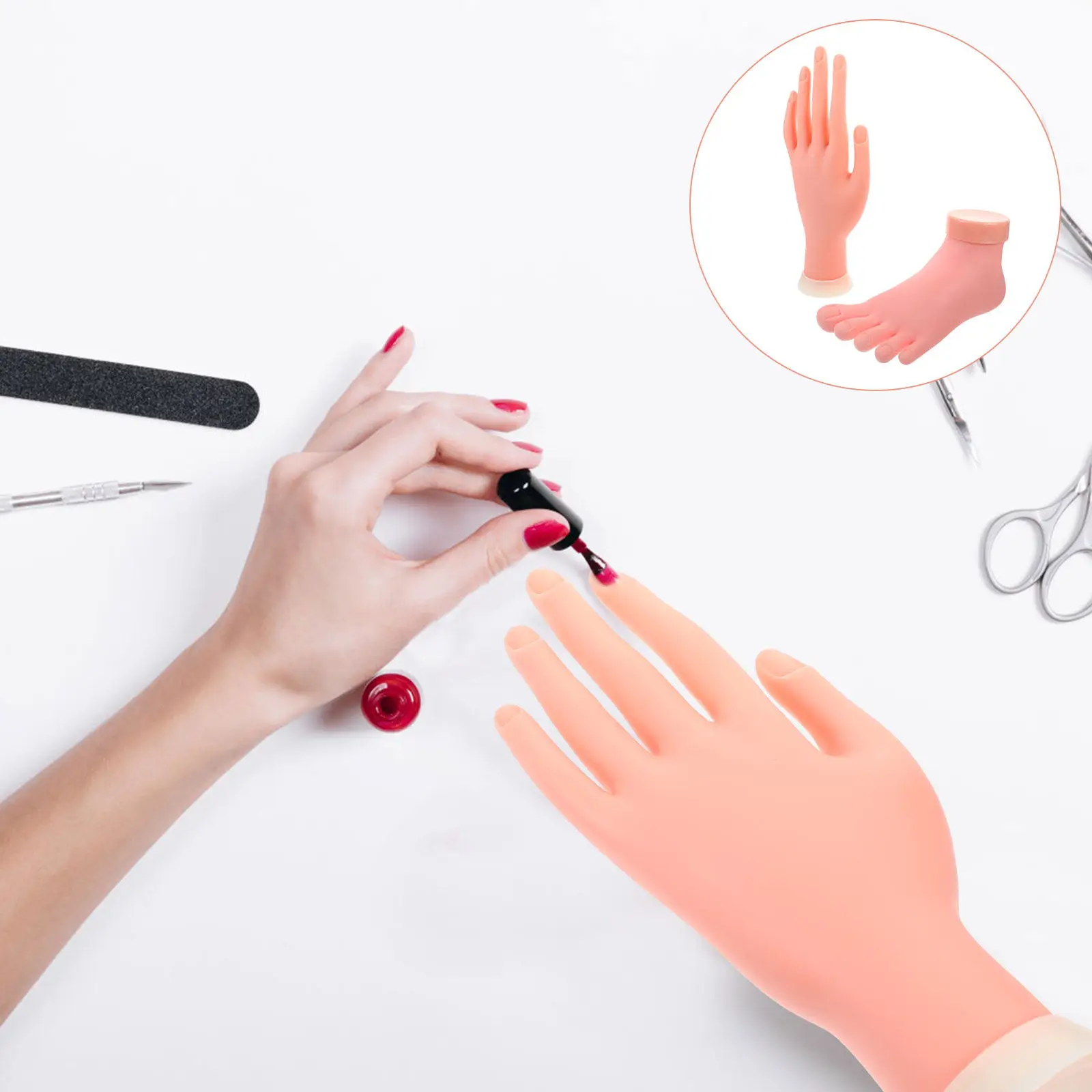 

Набор для тренировки маникюра (2 шт.): профессиональные тренажеры для левой руки и левой ноги, реалистичные, легкие, для начинающих