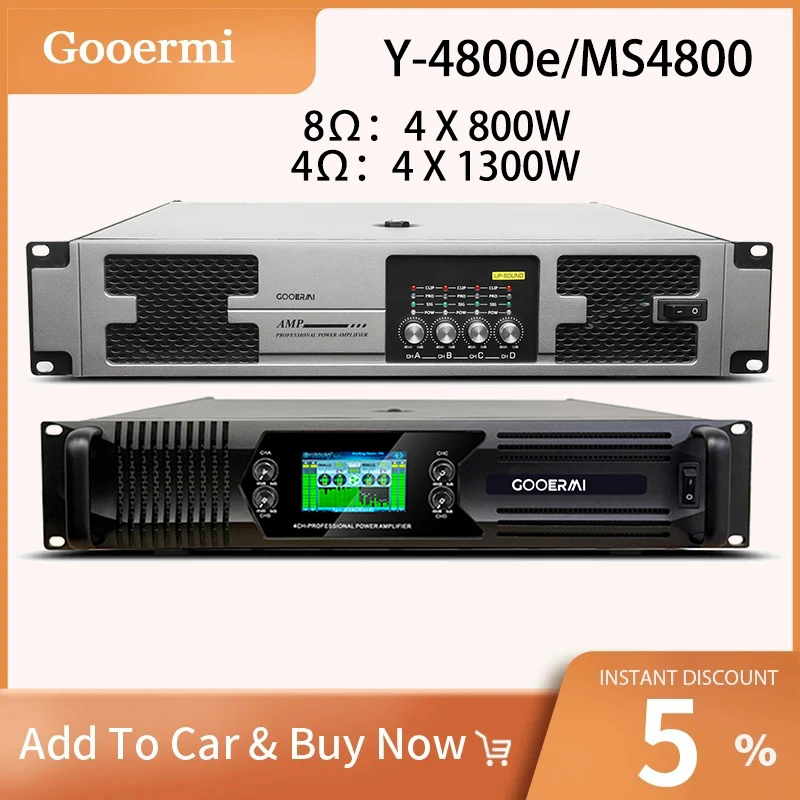 

Gooermi Y/MS series 8Ω 2U power amplifier 4X800W traditional transformer ring Bull power amplifier 4-channel For stage