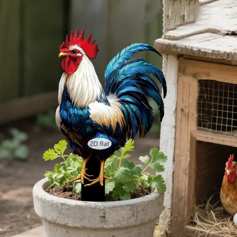 

Crafts Acrylic Duck Garden Pile 2D Cute Garden Floor Plugs Waterproof Cartoon Garden Stake Courtyard