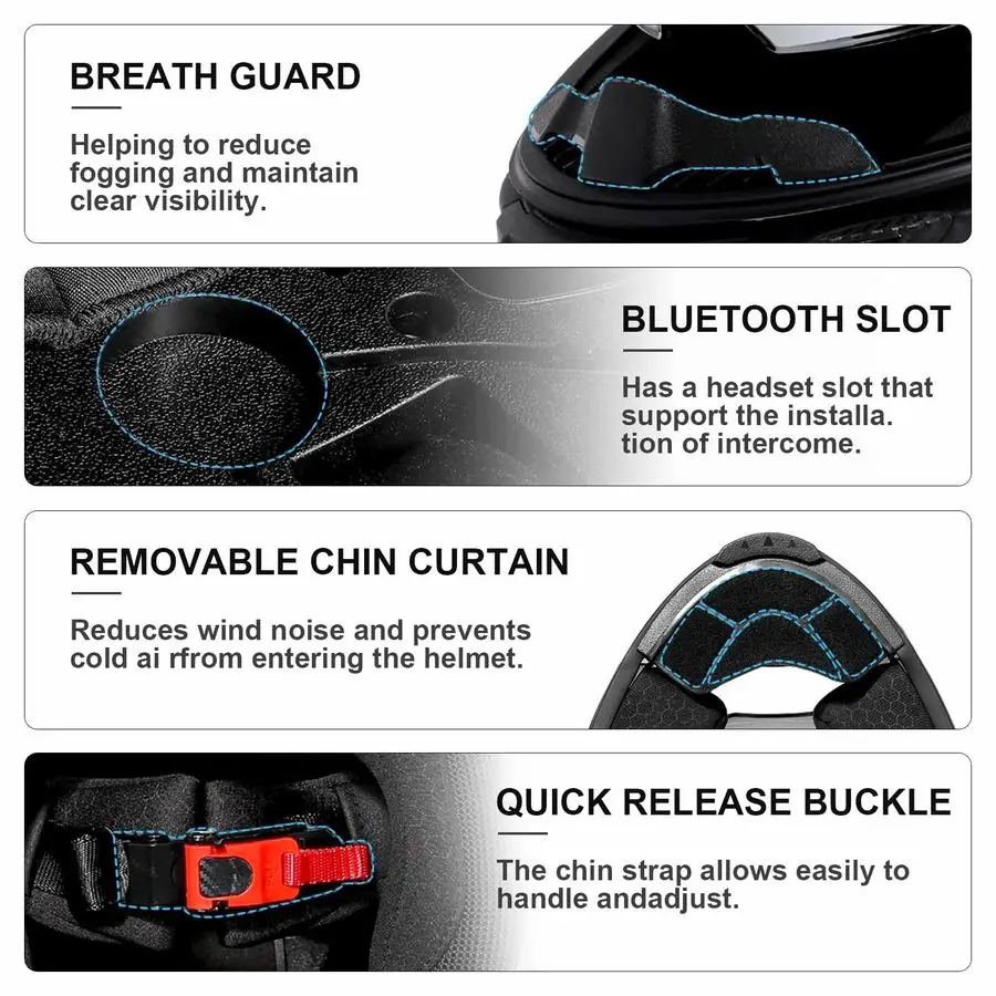 Casco moto FF351 per bici da strada, nero, approvato DOT