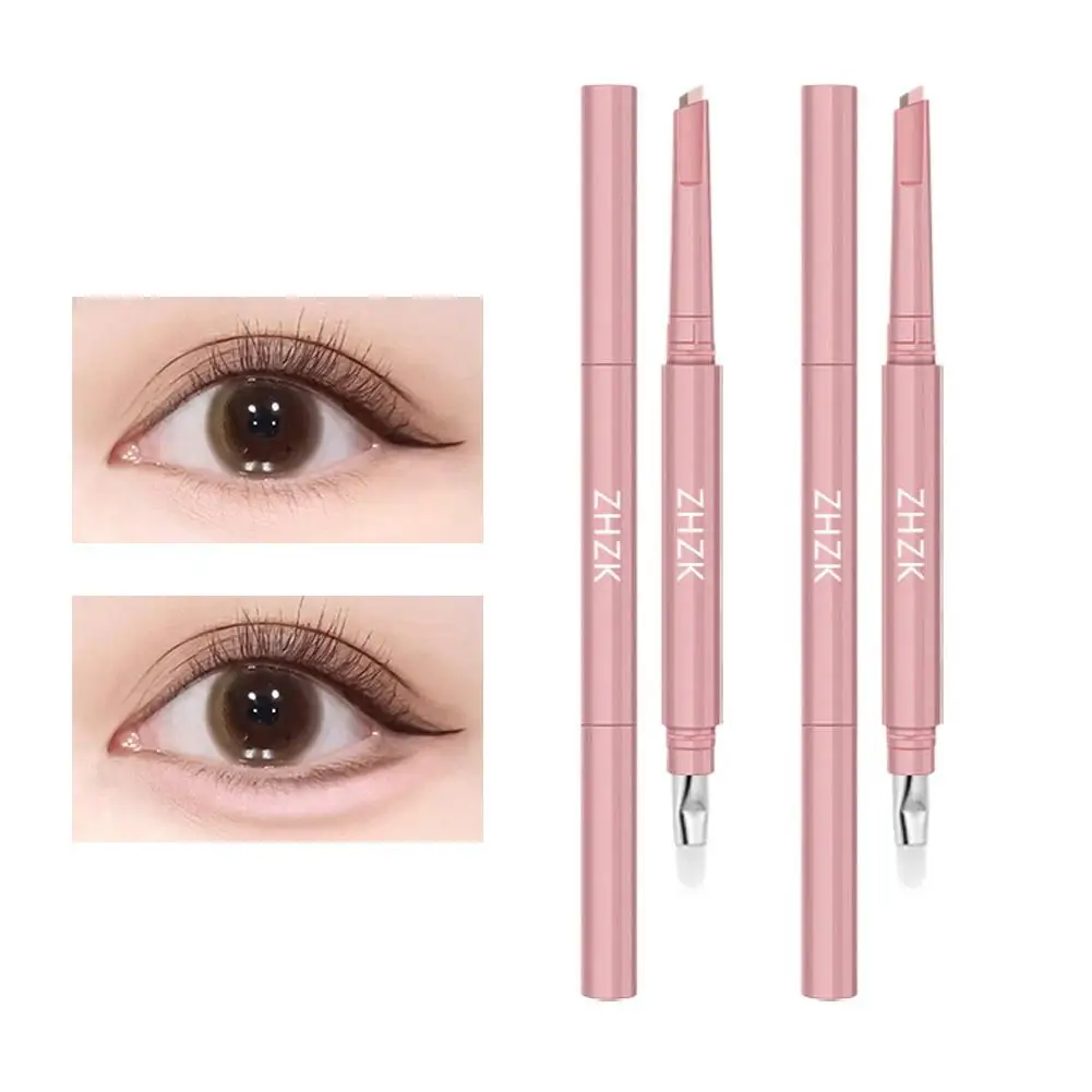 Zwei-in-eins doppelseitige Auge Tasche Bleistift Natürliche Verbergen Seidenraupe Aufhellung Wasserdicht Stift Augenlid wischfest Lange- T5N6