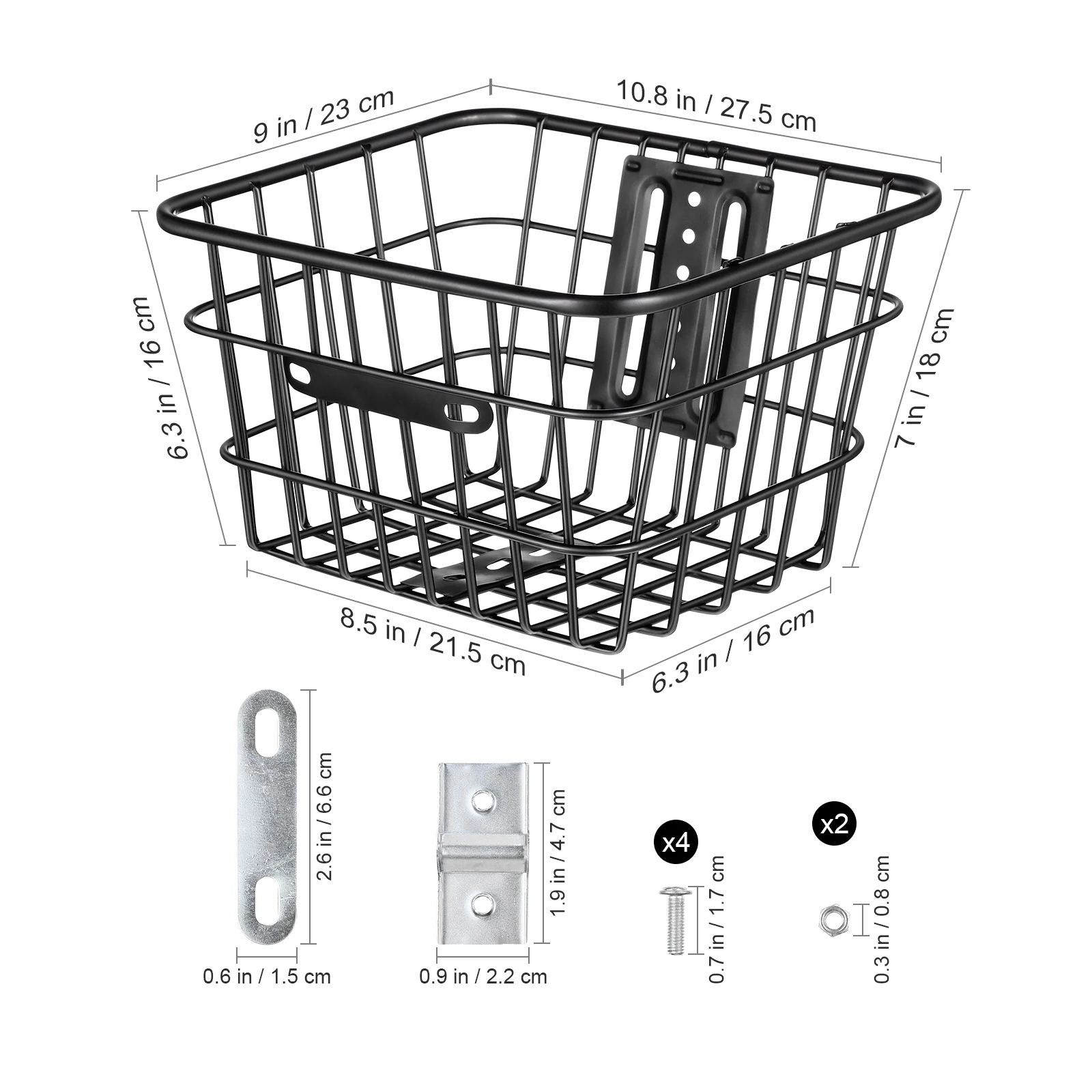 Iron Wire Basket Bike Front Basket Organizing Storage Basket Holder Front Handlebar Riding Bike Storage Gadget Bike Accessory