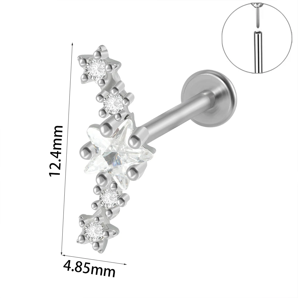 Surgical Steel Marquise CZ Leaf Shaped Stud Earring