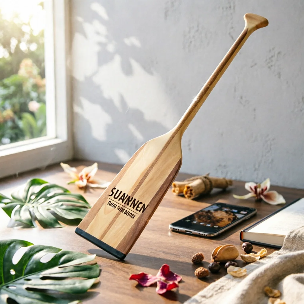 Dragon Boat Paddle Varnished Wooden Paddle Oar Ergonomic Handmade for Paddlers, Training