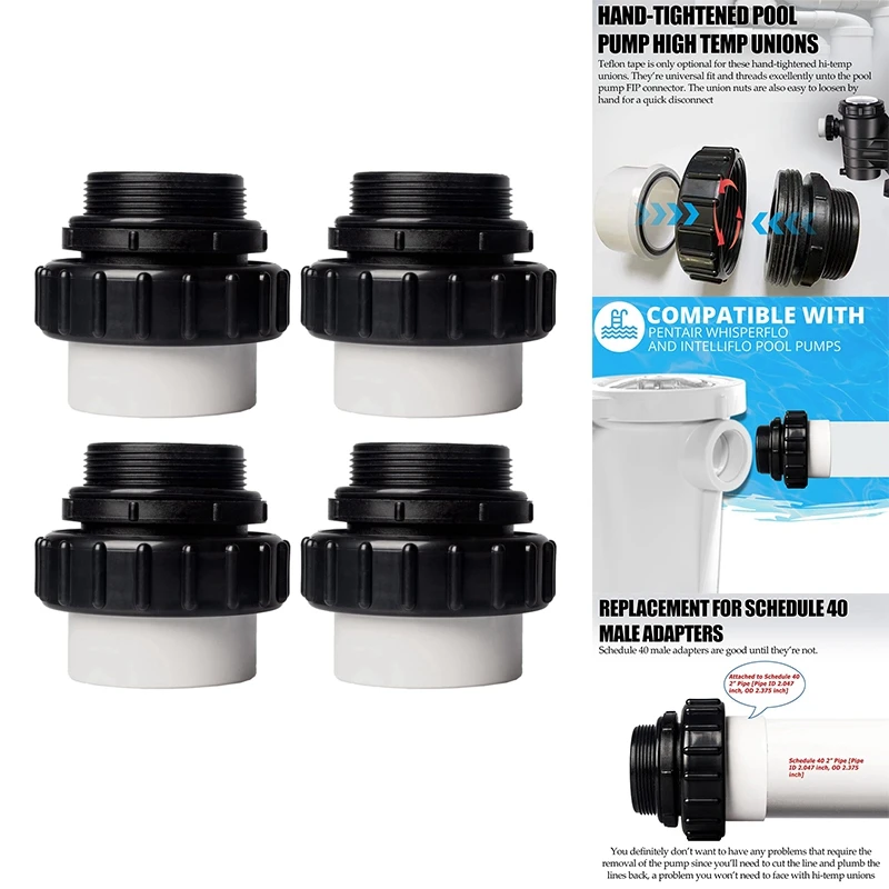 

N91R-2 Inch MIP X 2 Inch High Temperature Fitting For Pentair Whisperflo Intelliflo For Schedule 40 Male Adapter
