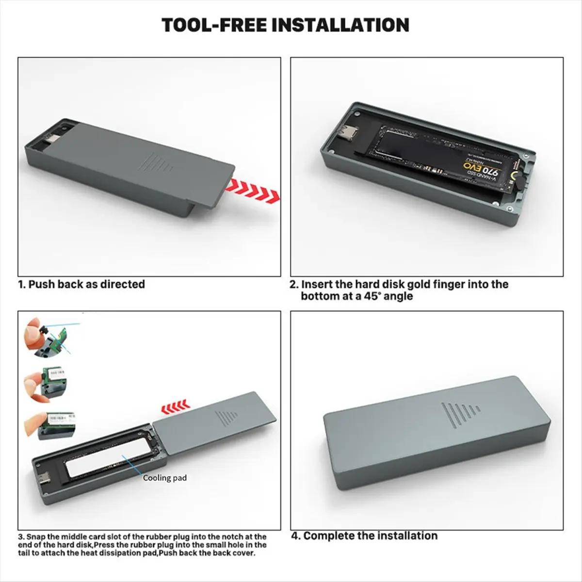 ■★New Arrival Fashion  Smart M.2 NVMe / SATA SSD Enclosure, USB 3.2 Gen 2 10Gbps, External M2 Adapter Case Support M-Key B +M Ke