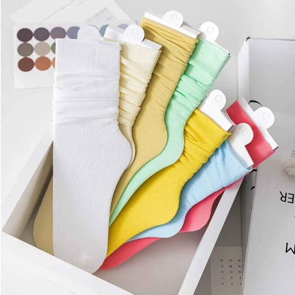 Cute Breathable Socks Soft Casual Lastic Socks Solid Color Short Socks