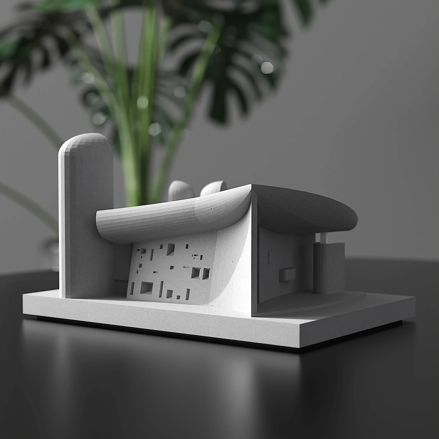 

Architectural Master Le Corbusier's "Ronchamp Chapel" cement building model decorative concrete ornaments