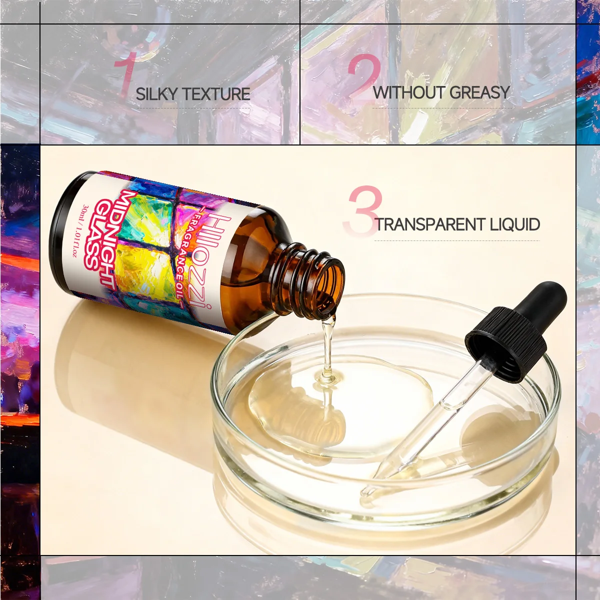 Midnight Glass essential oils fresh pleasant aroma, making them suitable for aromatherapy diffusers, humidifiers, DIY crafts.