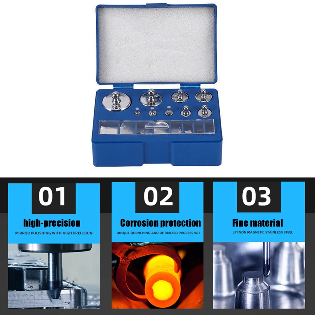 Portable Calibration Weights 10mg-100g Accurate Grams Chrome Plating Jewelry Scale Lightweight Parts Gauging Survey