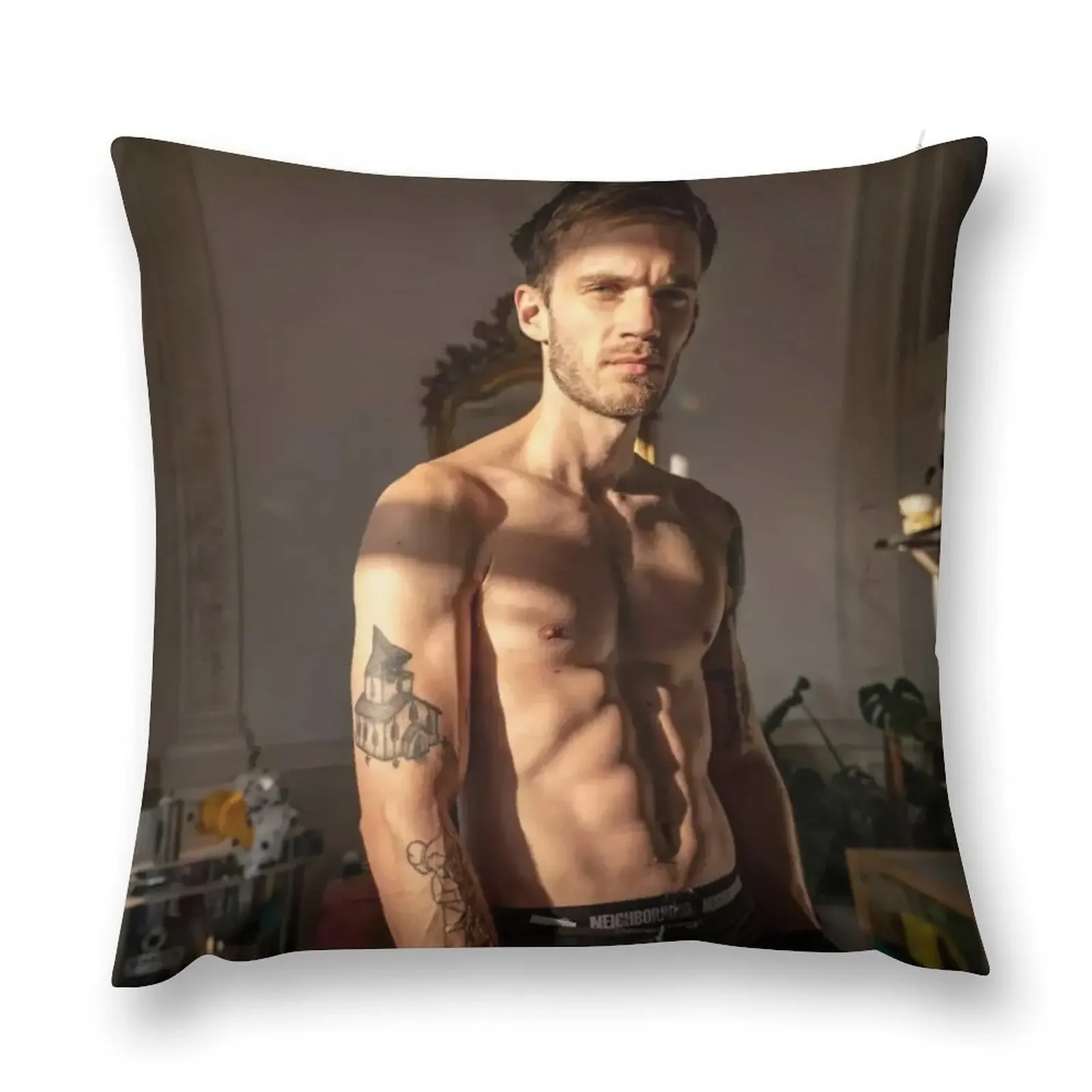 PewDiePie Shirtless Muscles Throw Pillow Luxury Sofa Cushions Bed pillowcases pillow