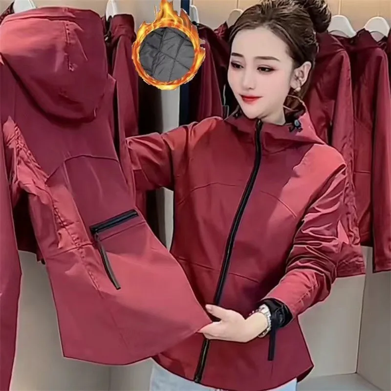 

Warm Cotton Padded Coat Jacket Short Women's 2025 Spring Autumn New Female Slim Coat Hooded Casual Overcoat