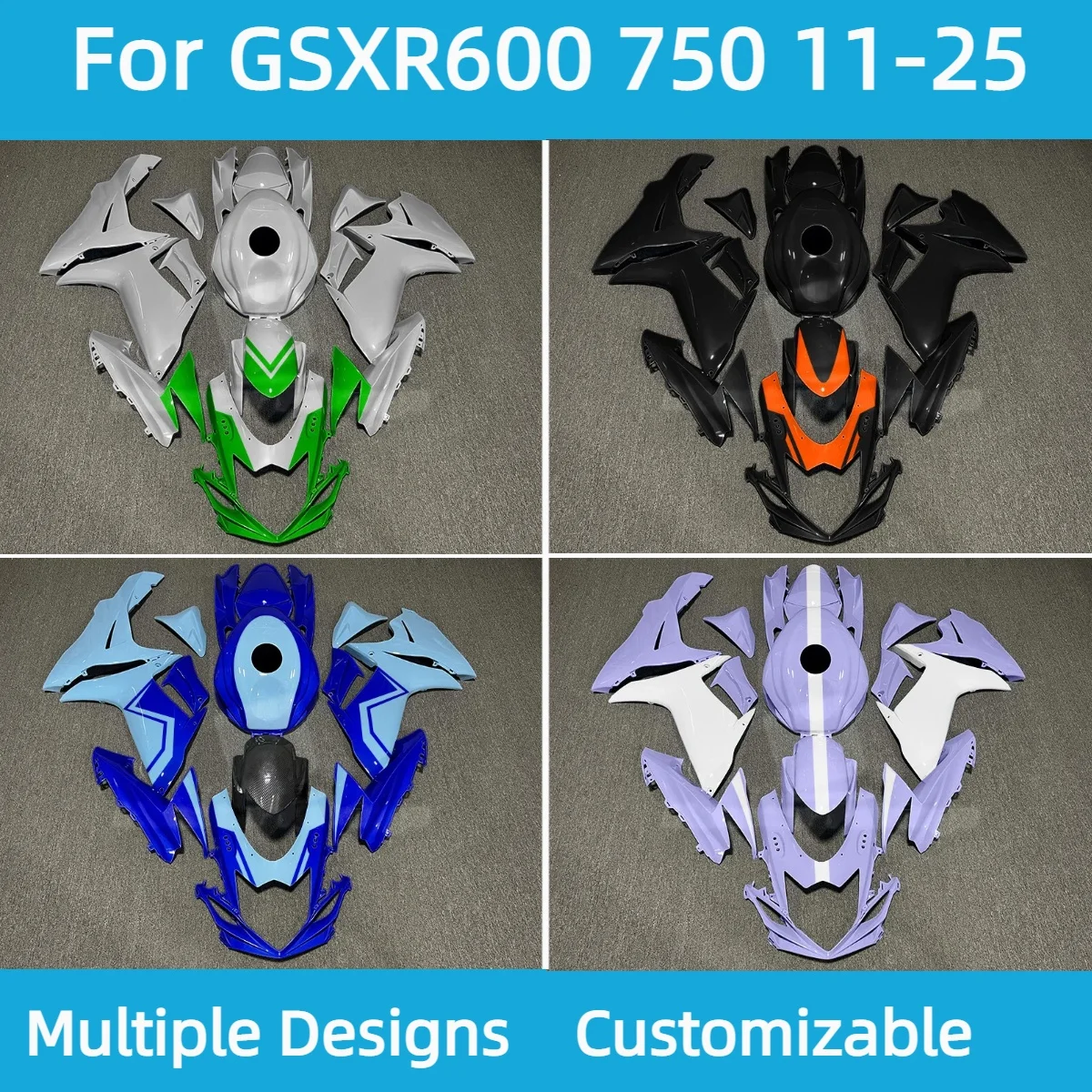 Fairings Set Bodywork for GSX-R600 GSX-R750 2011-2025 600cc 750cc Injection Molded ABS Full Panels Cowl Guard Trim