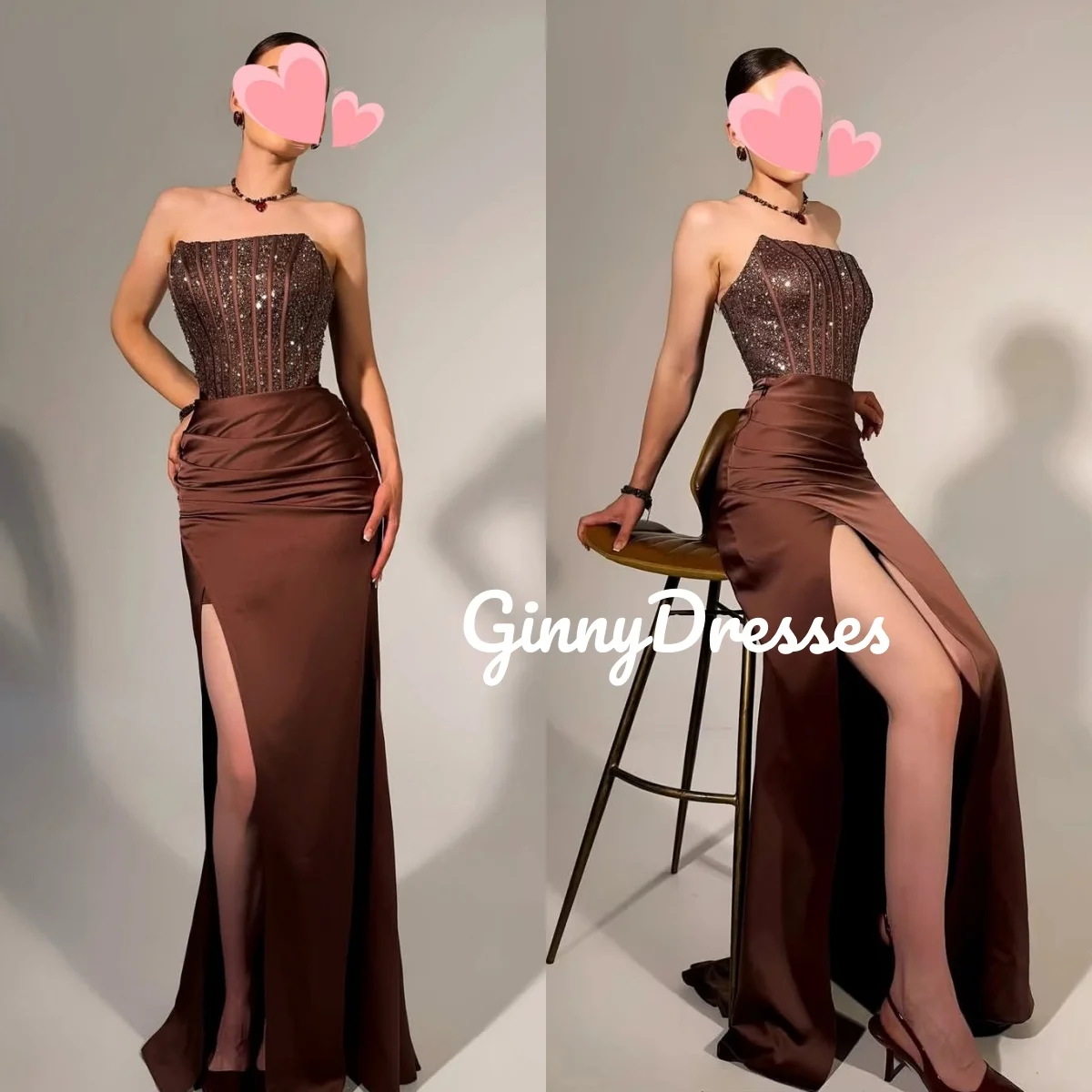 

Бальные платья трапециевидной формы с разрезом на заказ Вечернее платье без бретелек длиной до пола, кружевные платья на молнии без рукавов, кружевные платья на день рождения Luxur