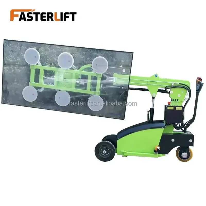 2026 CE Fasterlift 200~1000kg Multi-Purpose Electric Mobile Rotary Glass Lifter Suction Cart New Condition for Farm