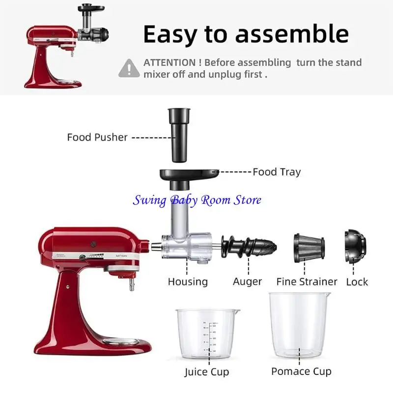 

K1AD Slow Juicer Citrus Accessories For KitchenAid SM-50BC SM-50R SM-50TQ Fruits