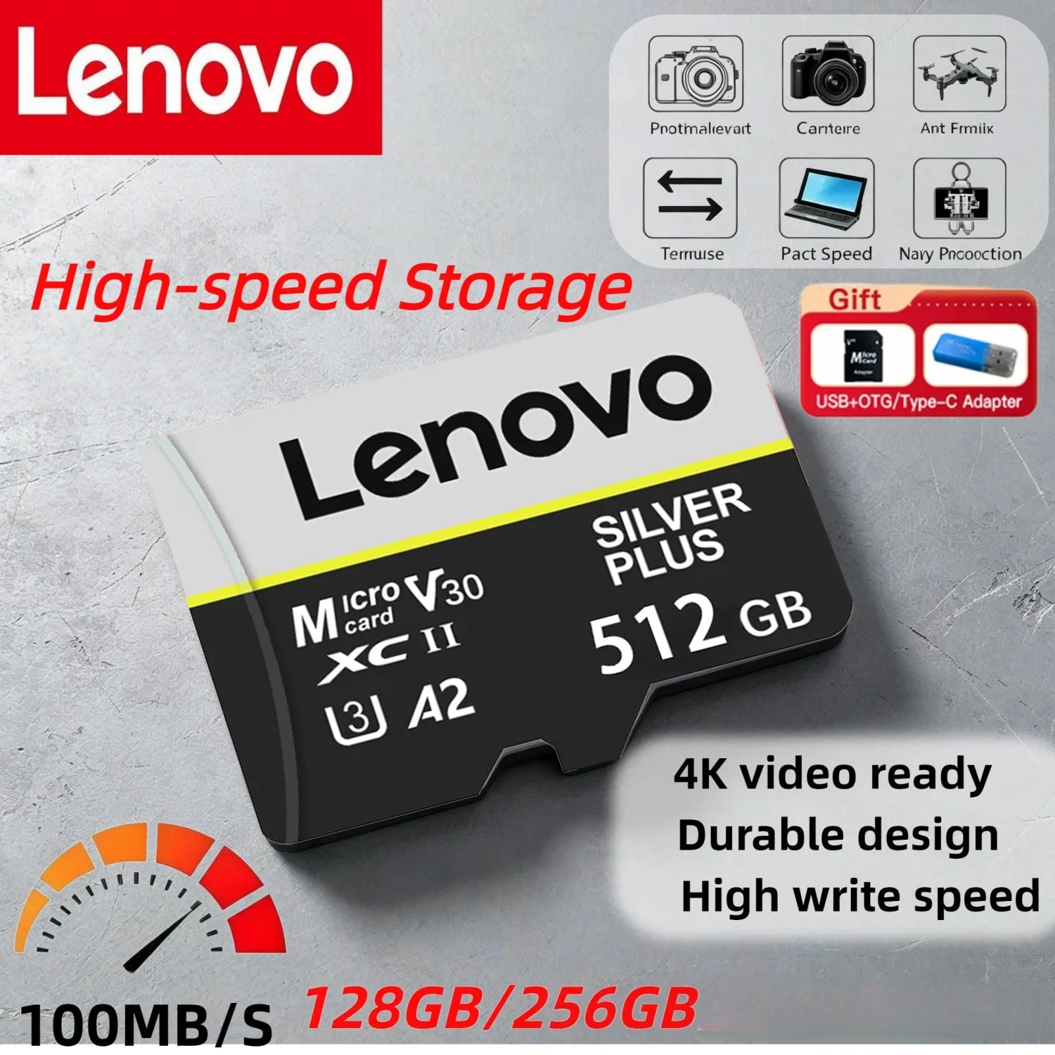 

Original 512GB A2 Micro TF SD Card High Speed Flash Memory Card 128GB 256GB Mini Storage Card With Adapter For Cell Phone Camera