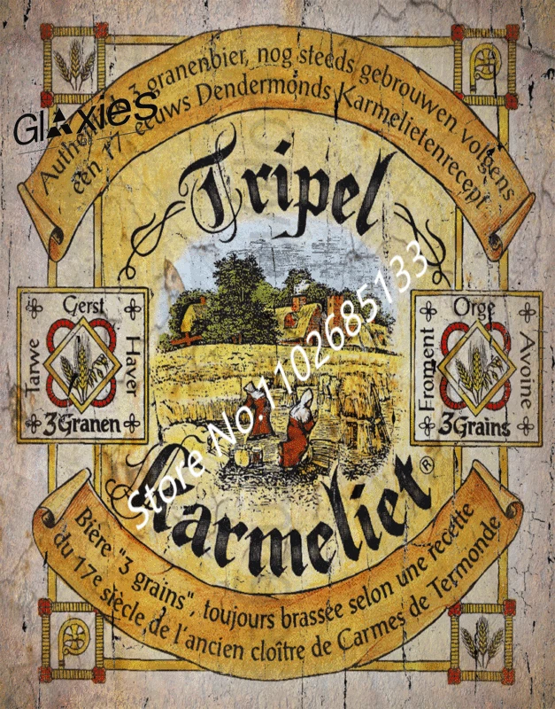 Tripel Karmeliet BEER PUB BAR METAL TIN SIGN POSTER WALL PLAQUE