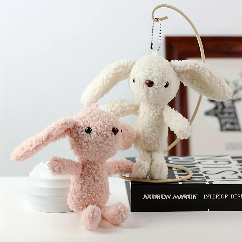 20CM Cute Bunny Rabbit Plush Stuffed Animals Toy Keychains  Pendants Kids Adults Purse Handbag Backpack Charms Ornaments Gift