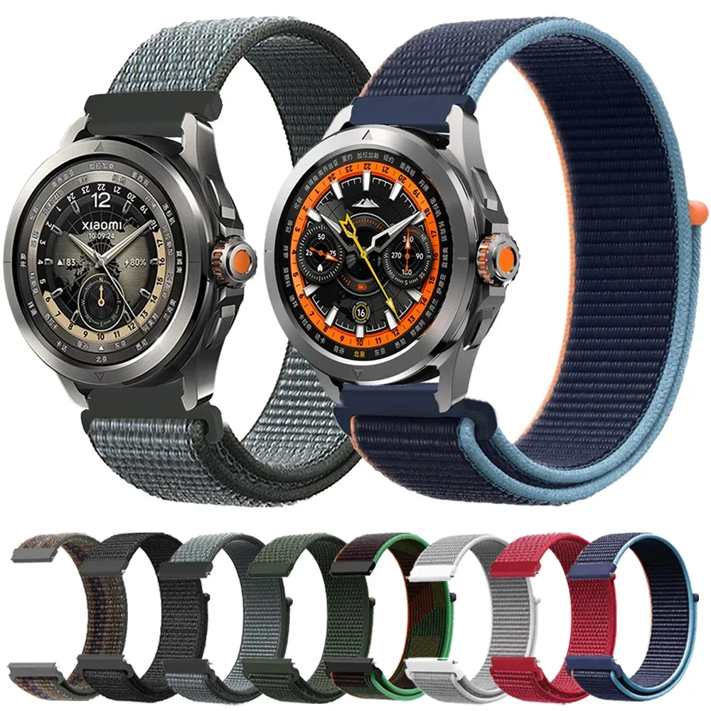 Nylon Loop Band For Xiaomi Watch S4/S3/S2/S1 Active/S Pro/Mi Watch 2 Pro/Color 2 bracelet Amazfit balance Sport Watch Strap 22mm