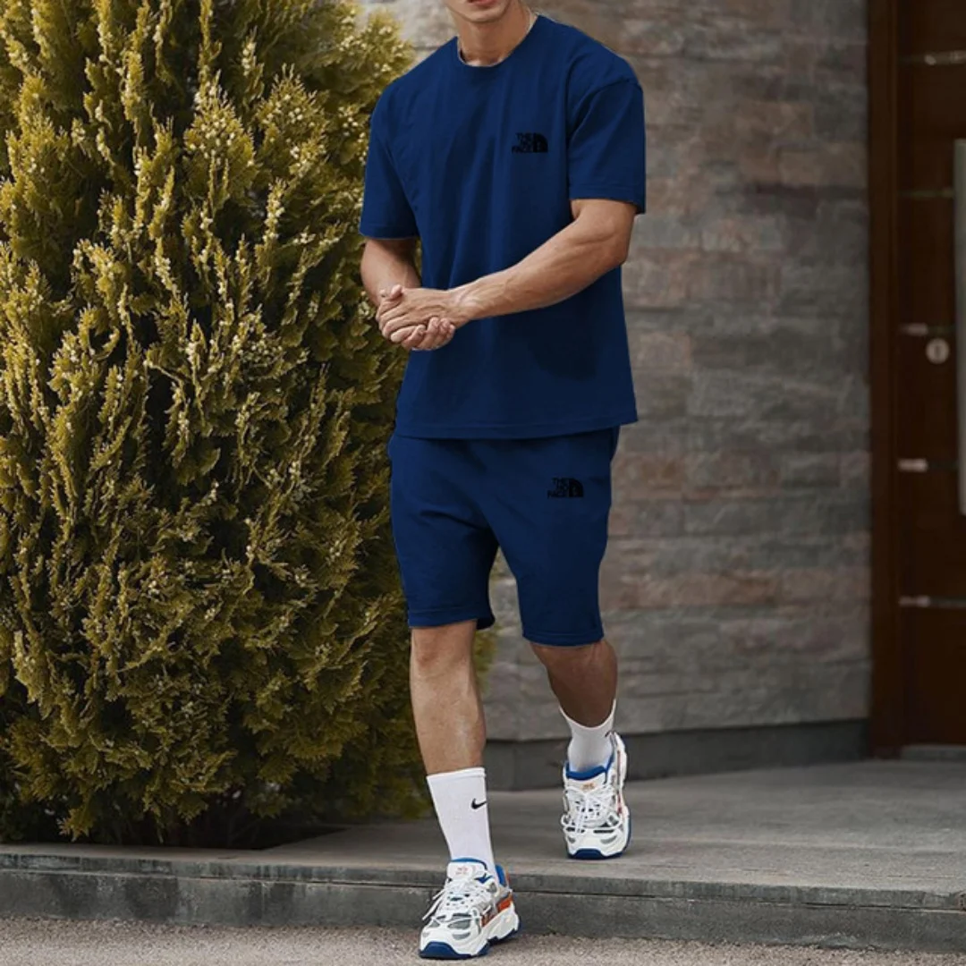 

Summer Men's Set Casual Wear Men's T-shirt + Shorts Sports Suit 3D Personality Fashion Trend Creative Men Tshirt Set