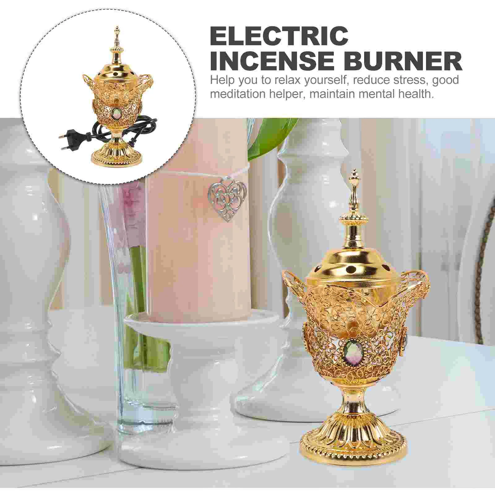 Decorative Censer Home Scented Aroma Incense Holder Church Electric Censer (EU Plug)