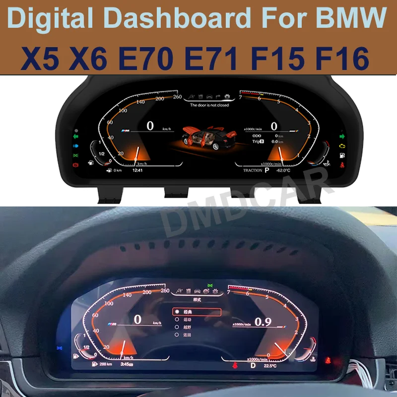 

Digital Dashboard LCD Instrument Cluster Cookpit Speedometer Vehicle Speed Display Panel For BMW X5 E70 X6 E71 F15 F16 2007-2017