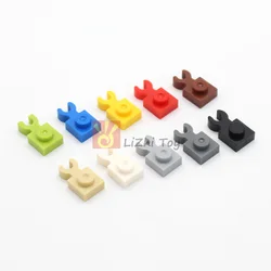 20pcs Moc Plate Modified 1x1 with Open O Clip Thick Vertical Grip DIY Building Bricks Block Compatible with 4085d Assembles