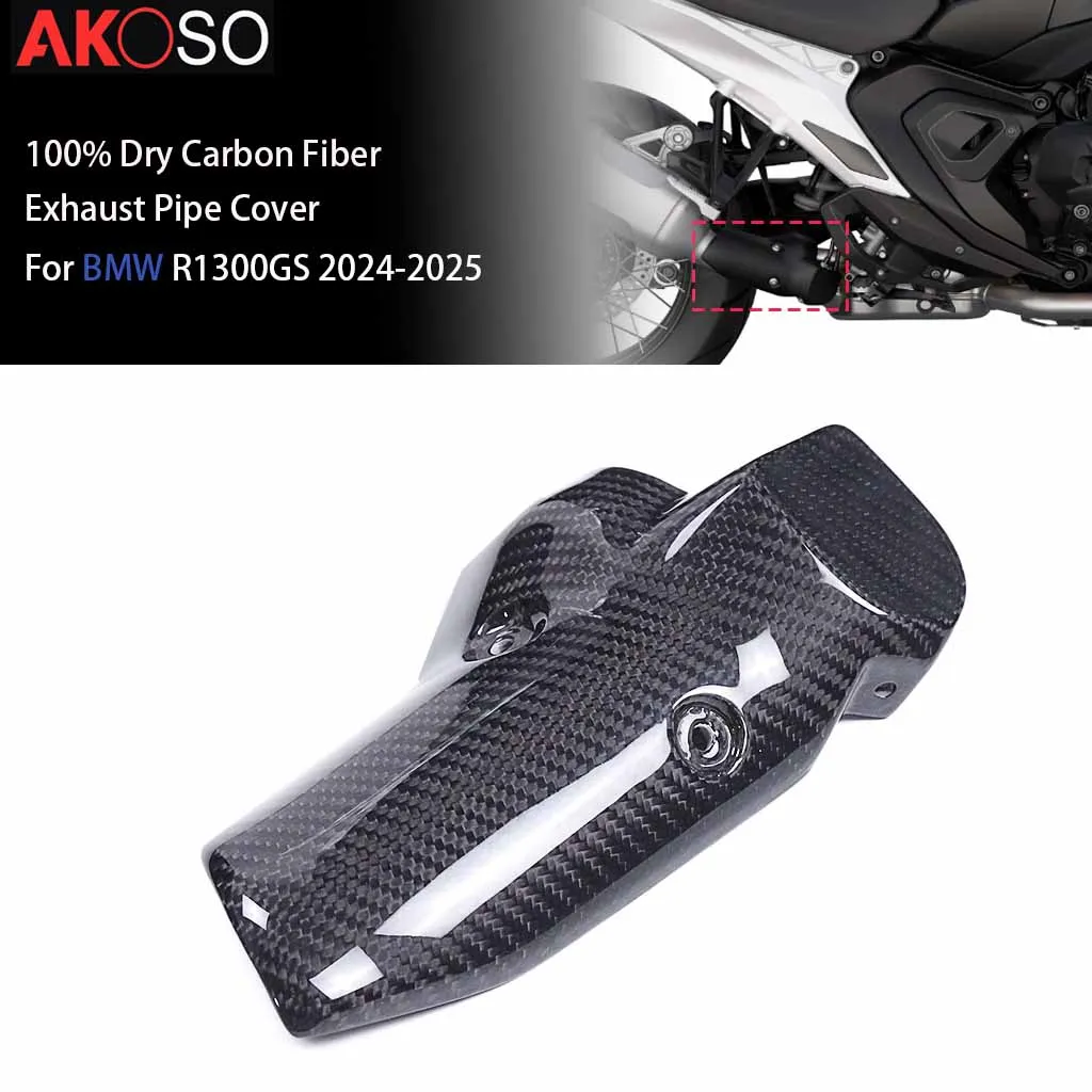 

100% 3K Dry Carbon Fiber For BMW R1300GS 2024 2025 Exhaust Pipe Cover Heat Shield Guard Protector Motorcycle Accessories Part