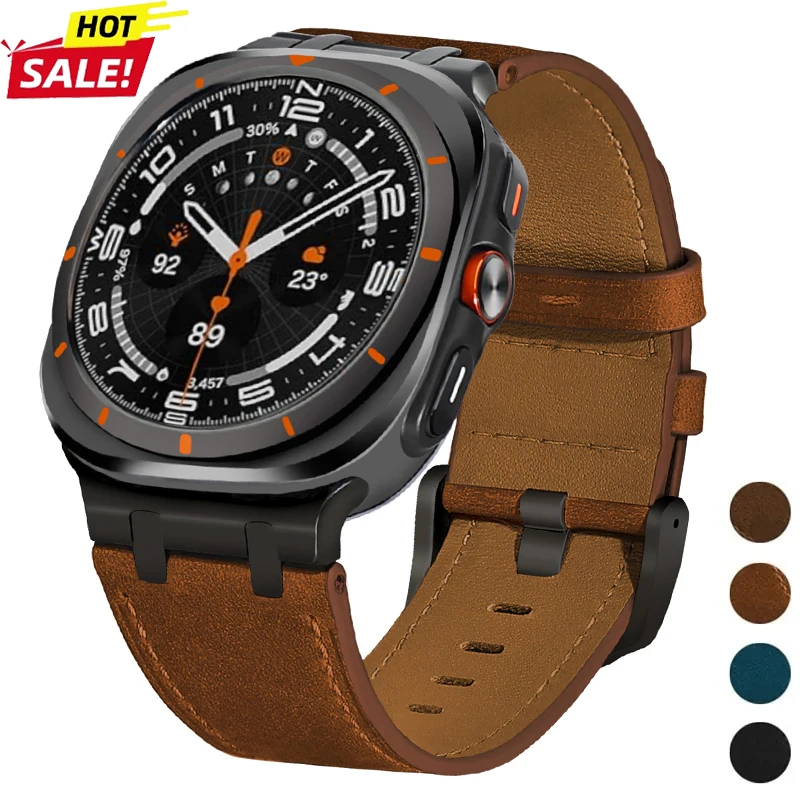 Lederarmband für Samsung Galaxy Watch Ultra 2025 2024 Classics Lederband für Samsung GALAXY ULTRA 47MM Uhrenarmband