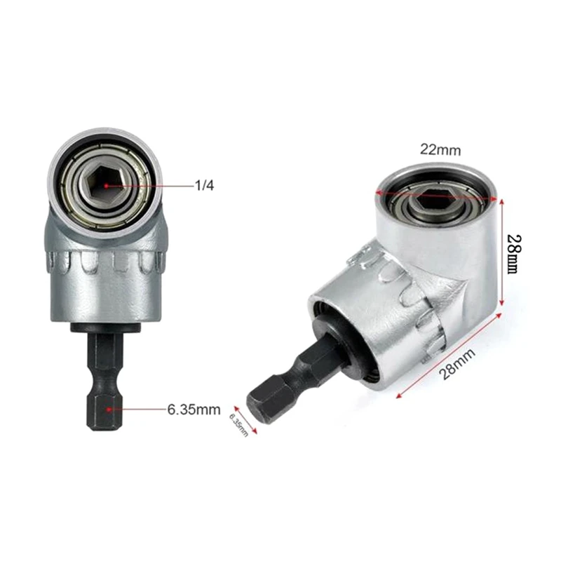 105 Degree Right Angle Drill Adapter Flexible Shaft Extension 105 Degrees 1/4 Inch Extension Hex Drill Bit Durable Easy Install