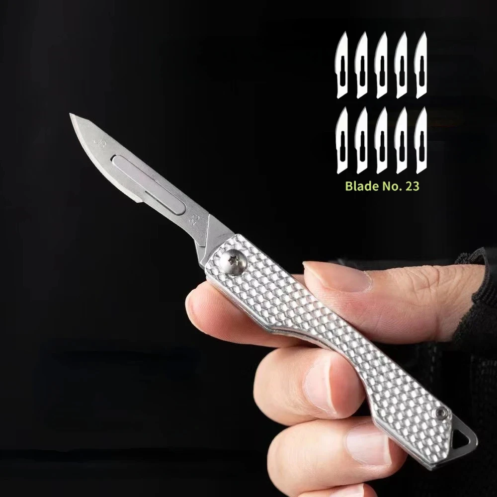 New Mini Art Knife Outdoor Folding Keychain Small Blade Sharp High Hard Portable EDC Surgical Handle Mini Portable