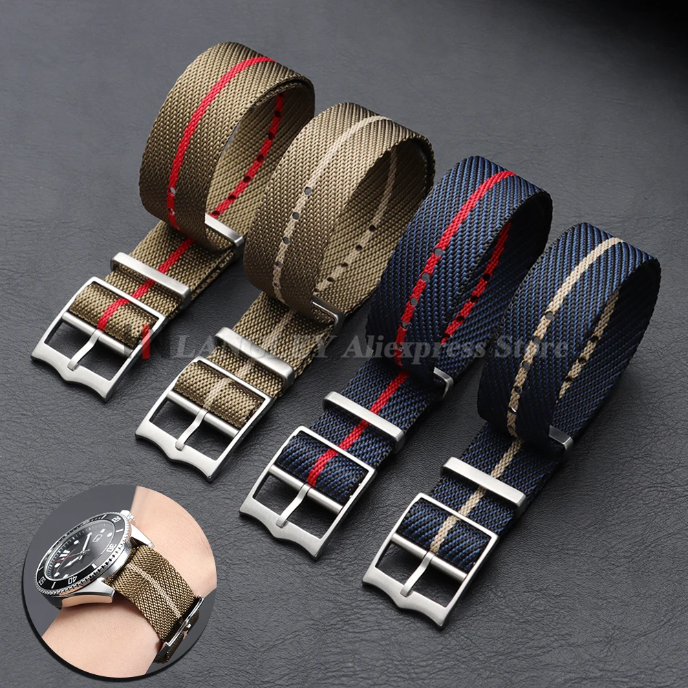 Correas de reloj de nailon Premium para Rolex, Tudor, Seiko, correa militar del ejército, pulsera de lona de tela, pulsera deportiva para hombre de 20mm y 22mm