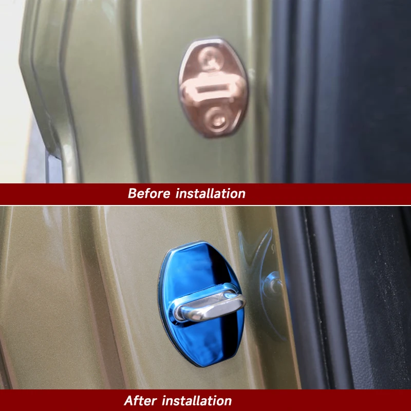 Car Door Lock Cover Auto Protection Stainless steel Case for VW Polo Golf Tiguan Jetta Touareg Sharan T-ROC Passat Touran Bora