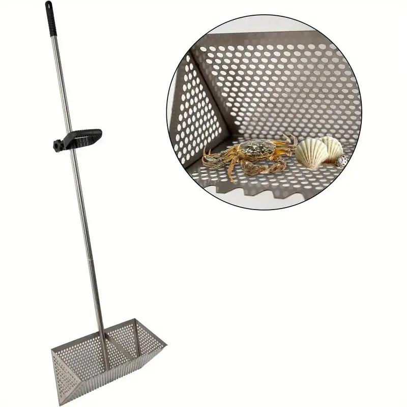 Beach Garbage Cleaning Rake, Sand Pool Cleaning Tool, Sea Rake, Beach Treasure Hunt, Stainless Steel Shovel